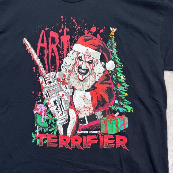 Black Art The Clown Terrifier 3 Horror Halloween T-Shirt Santa Blood Tree XL - Picture 3 of 4